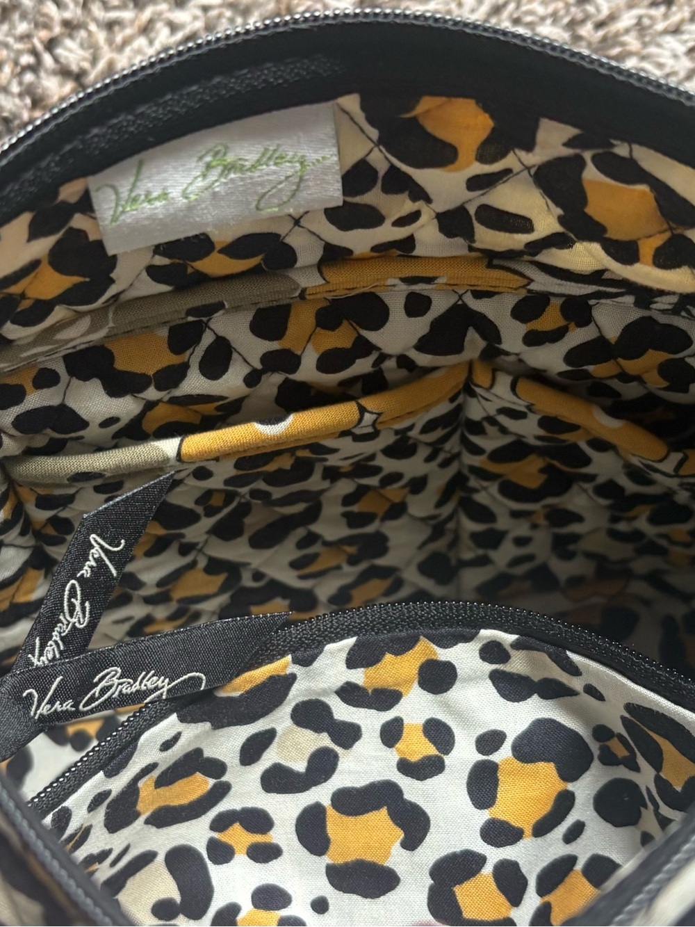 Vera Bradley Quilted Floral Crossbody Bag and wallet in Yellow and Black - Picture 5 of 6